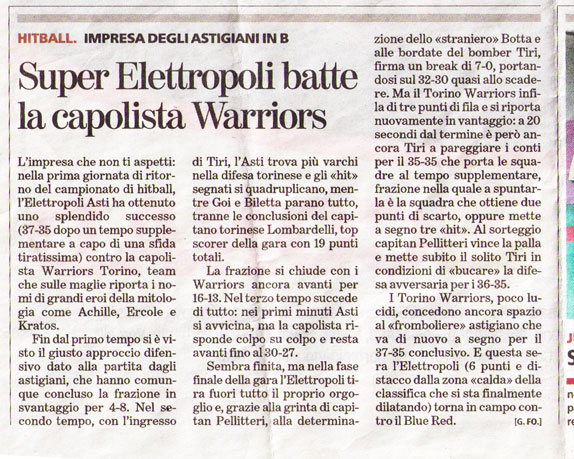 Articolo de La Stampa-28 gennaio 2010